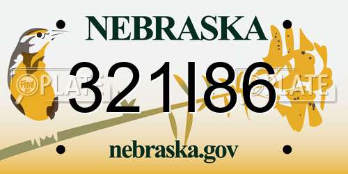 321I86 Nebraska License Plate