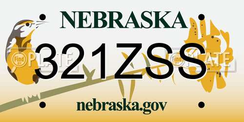 321ZSS Nebraska License Plate