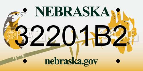 32201B2 Nebraska License Plate
