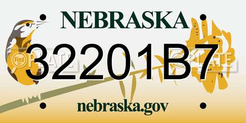 32201B7 Nebraska License Plate