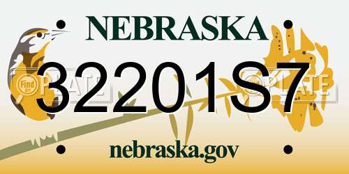 32201S7 Nebraska License Plate