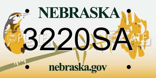 3220SA Nebraska License Plate