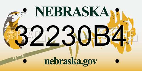 32230B4 Nebraska License Plate