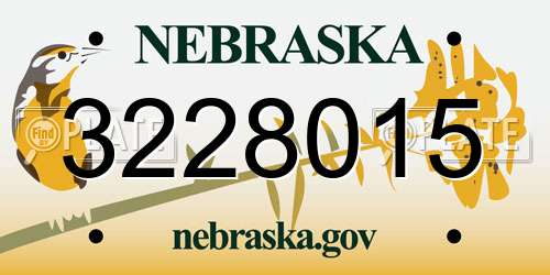 3228015 Nebraska License Plate