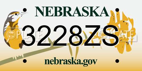 3228ZS Nebraska License Plate