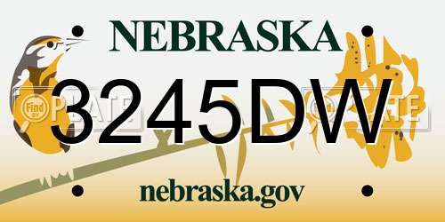 3245DW Nebraska License Plate