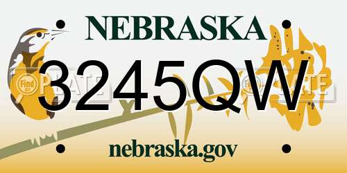 3245QW Nebraska License Plate