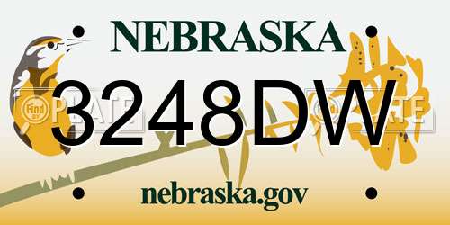 3248DW Nebraska License Plate