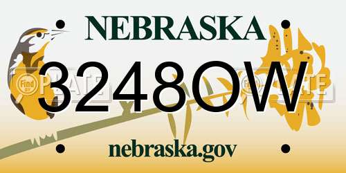 3248OW Nebraska License Plate