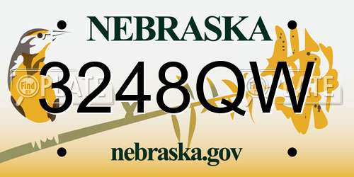3248QW Nebraska License Plate