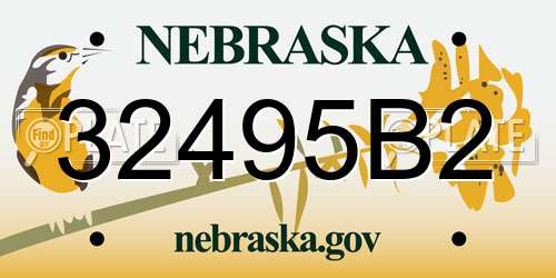 32495B2 Nebraska License Plate