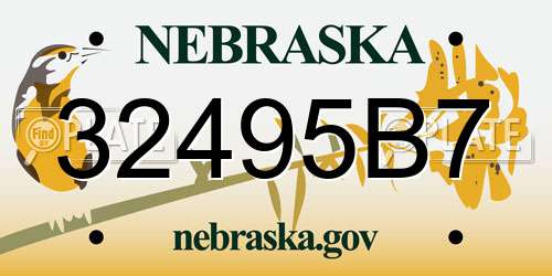 32495B7 Nebraska License Plate