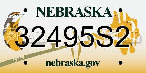 32495S2 Nebraska License Plate