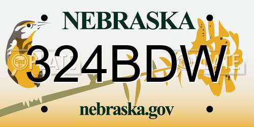 324BDW Nebraska License Plate