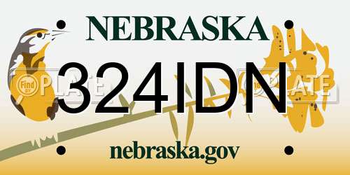 324IDN Nebraska License Plate