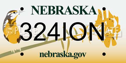 324ION Nebraska License Plate