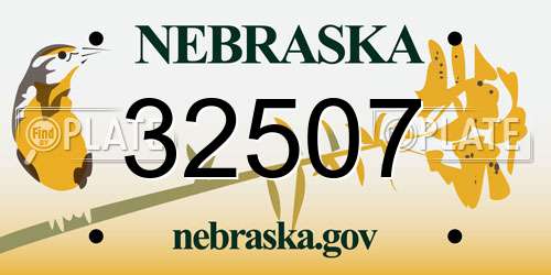 32507 Nebraska License Plate