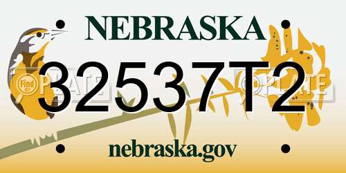 32537T2 Nebraska License Plate