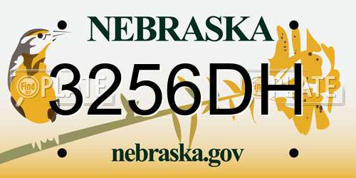 3256DH Nebraska License Plate