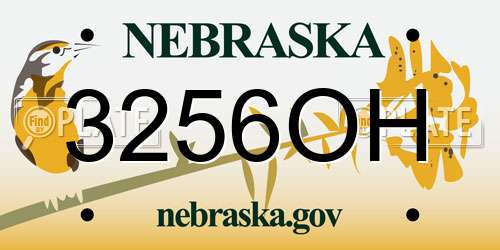 3256OH Nebraska License Plate