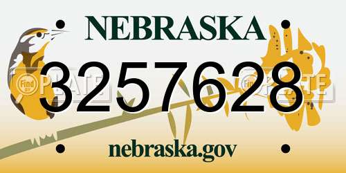 3257628 Nebraska License Plate