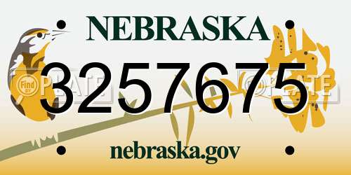 3257675 Nebraska License Plate