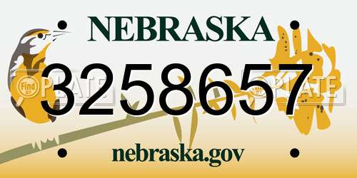 3258657 Nebraska License Plate