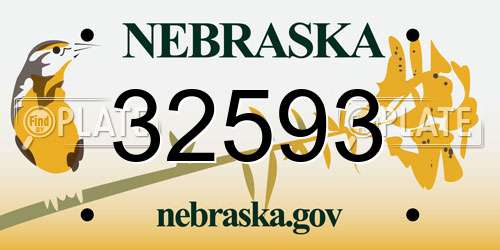 32593 Nebraska License Plate