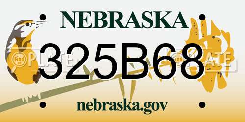 325B68 Nebraska License Plate