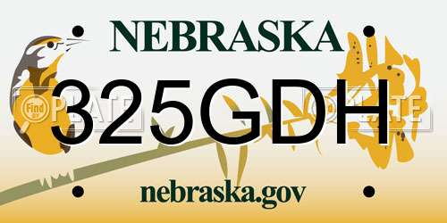 325GDH Nebraska License Plate