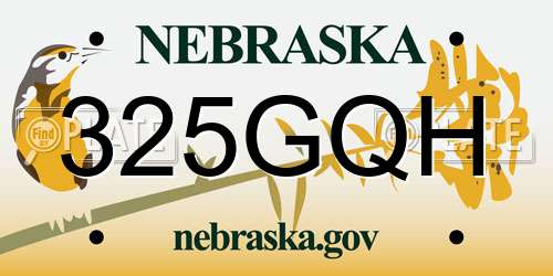 325GQH Nebraska License Plate