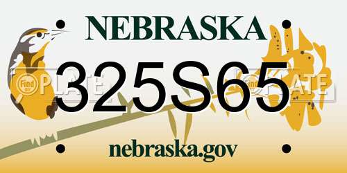 325S65 Nebraska License Plate