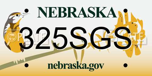 325SGS Nebraska License Plate