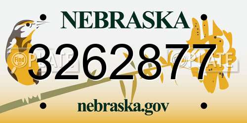 3262877 Nebraska License Plate