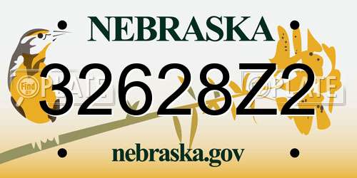 32628Z2 Nebraska License Plate