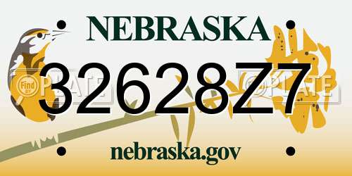 32628Z7 Nebraska License Plate