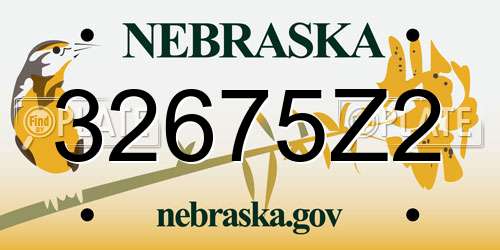32675Z2 Nebraska License Plate