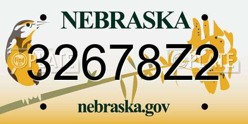 32678Z2 Nebraska License Plate