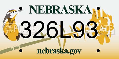 326L93 Nebraska License Plate