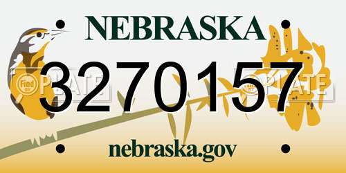 3270157 Nebraska License Plate