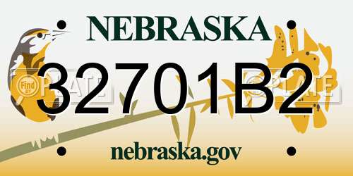 32701B2 Nebraska License Plate