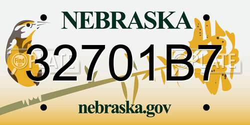 32701B7 Nebraska License Plate