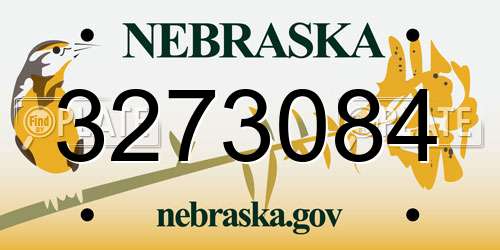 3273084 Nebraska License Plate