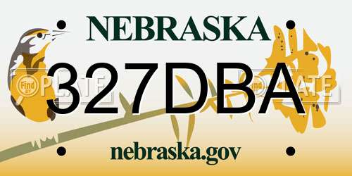 327DBA Nebraska License Plate