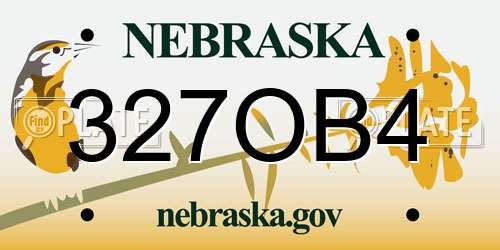 327OB4 Nebraska License Plate