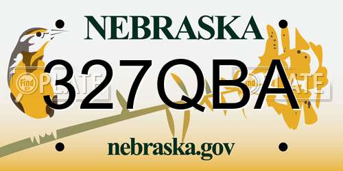 327QBA Nebraska License Plate