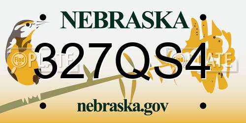 327QS4 Nebraska License Plate