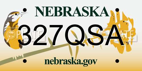 327QSA Nebraska License Plate