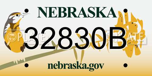 32830B Nebraska License Plate