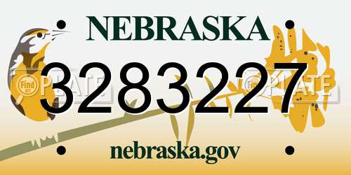 3283227 Nebraska License Plate